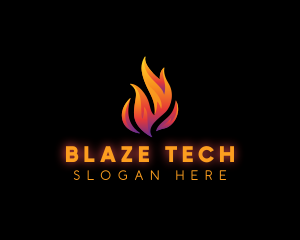 Flame Fire Blazing logo design