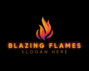 Flame Fire Blazing logo design