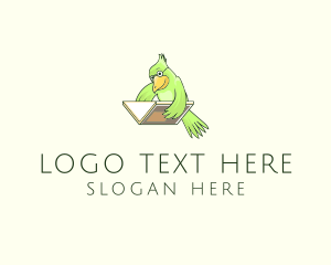 Fiction - Bird Book Library logo design