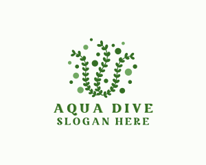 Diving - Seaweed Leaf Plant logo design