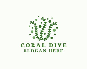 Snorkeling - Seaweed Leaf Plant logo design