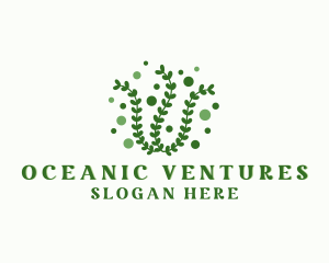 Seaweed Leaf Plant logo design