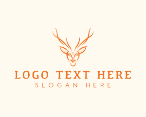 Antelope - Wild Deer Stag logo design
