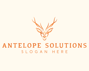 Antelope - Wild Deer Stag logo design