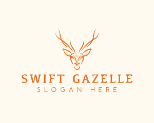 Gazelle - Wild Deer Stag logo design