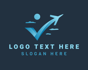 Gradient - Blue Plane Letter V logo design