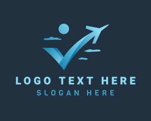 Airline - Blue Plane Letter V logo design