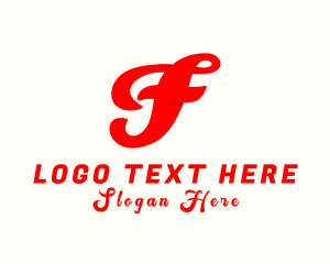 Calligraphic - Retro Cursive Letter F logo design