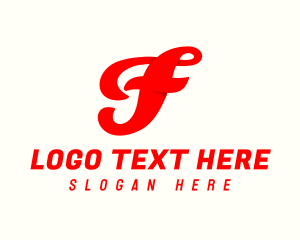 Retro Cursive Letter F Logo
