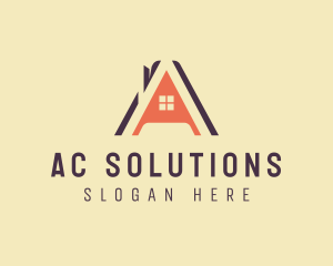 Residential House Letter A logo design