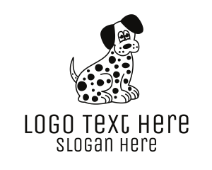 Black And White - Dalmatian Dog Cartoon logo design