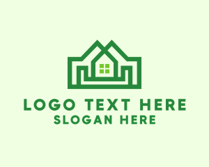 Land - Double House Realtor logo design