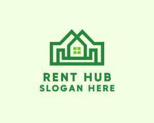 Rent - Double House Realtor logo design