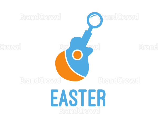 Guitar Magnifying Glass Logo