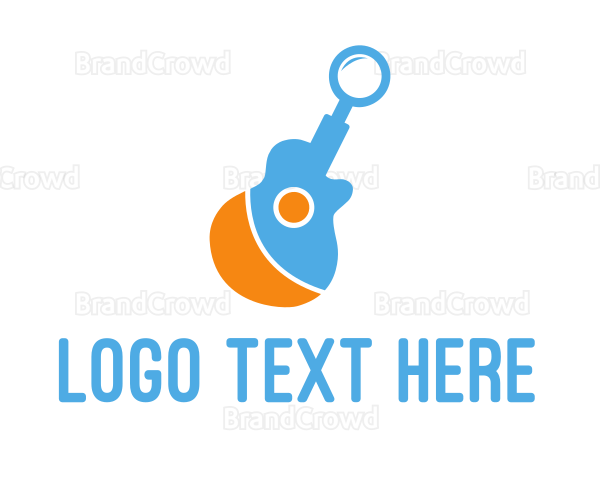 Guitar Magnifying Glass Logo