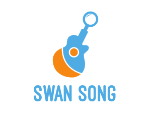 Guitar Magnifying Glass logo design