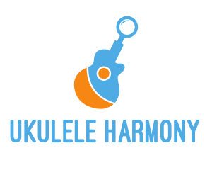 Ukulele - Guitar Magnifying Glass logo design