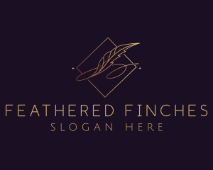 Feather Quill Author logo design