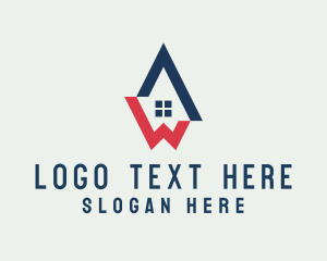 Property Developer - Housing Letter AW Monogram logo design