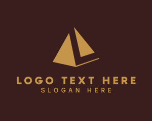 Negative Space - Pyramid Finance Letter L logo design