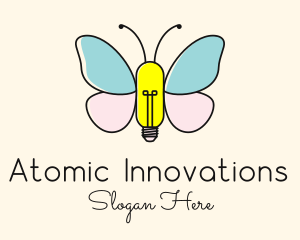 Butterfly Light Bulb logo design