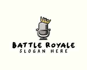 Radio - Crown Podcast Microphone logo design