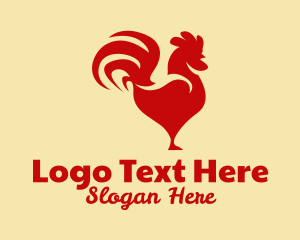 Farm Shop - Red Rooster Chicken logo design