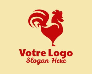 Cockfight - Red Rooster Chicken logo design