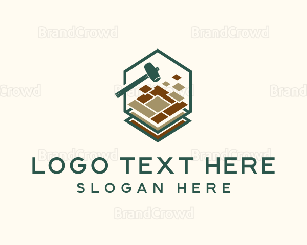 Floor Tile Pattern Hammer Logo