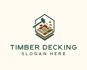 Decking - Floor Tile Pattern Hammer logo design