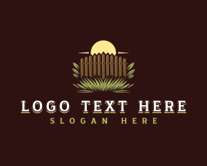 Garden - Grass Garden Fence logo design