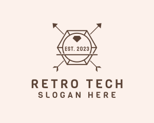 Retro Diamond Arrow logo design