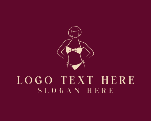 Waxing - Bikini Lingerie Fashion logo design