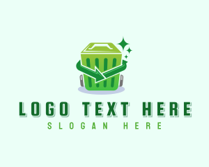 Recycling Bin - Trash Bin Recycling logo design