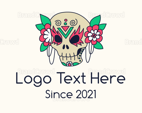 Mexican Floral Calavera Logo | BrandCrowd Logo Maker