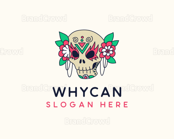 Mexican Floral Calavera Logo