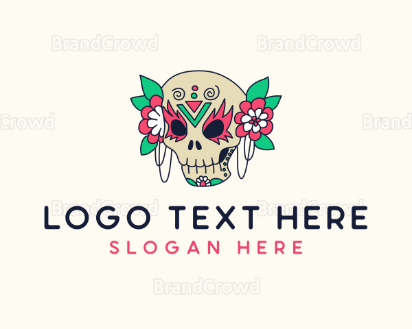 Mexican Floral Calavera Logo