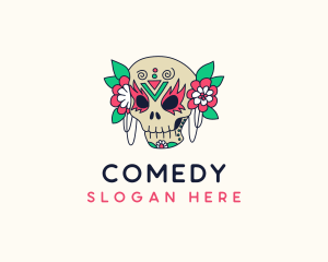 Mexican Floral Calavera  Logo