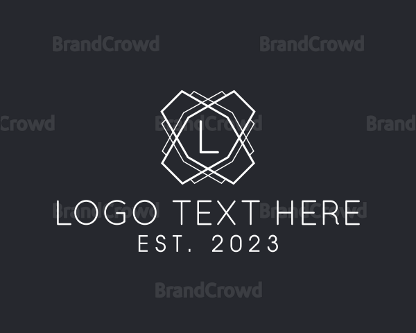 Geometric Line Interior Design Logo