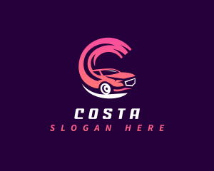 Fast Car Letter C logo design