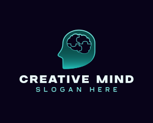 Human Mind Puzzle logo design