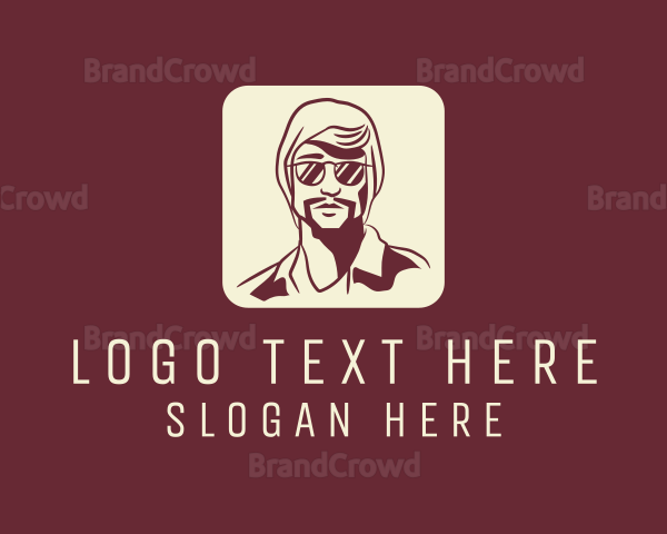 Handsome Hipster Man Logo