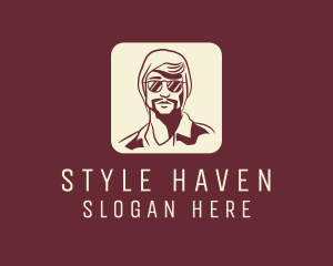 Handsome Hipster Man Logo