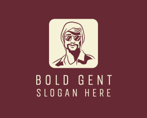 Handsome Hipster Man logo design