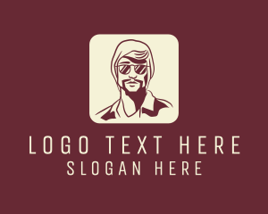 Handsome Hipster Man Logo