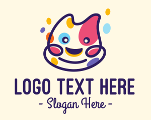 Adorable - Colorful Spotted Happy Cat logo design