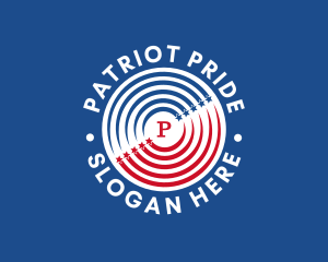 Spiral American Patriotic Star  logo design