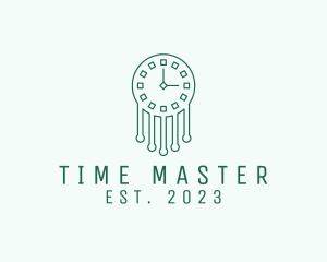 Chronometer - Melting Drip Clock logo design