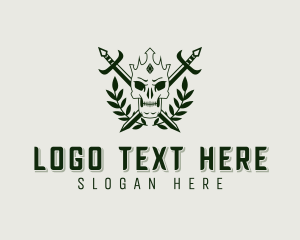 Skull - Warrior Sword Weapon logo design