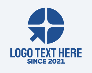 Pointer - Blue Paddle Cursor logo design
